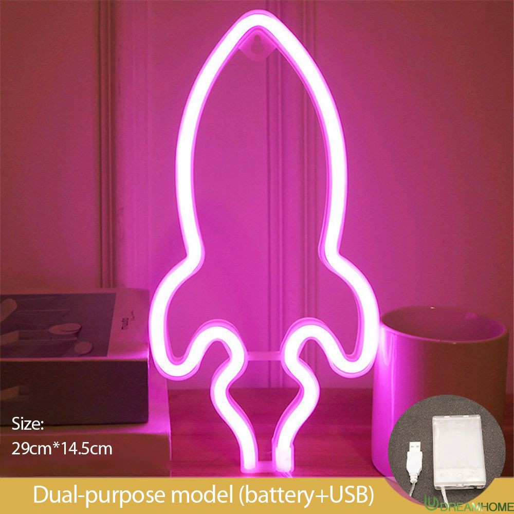 Đèn Led Neon Hình Tên Lửa Trang Trí