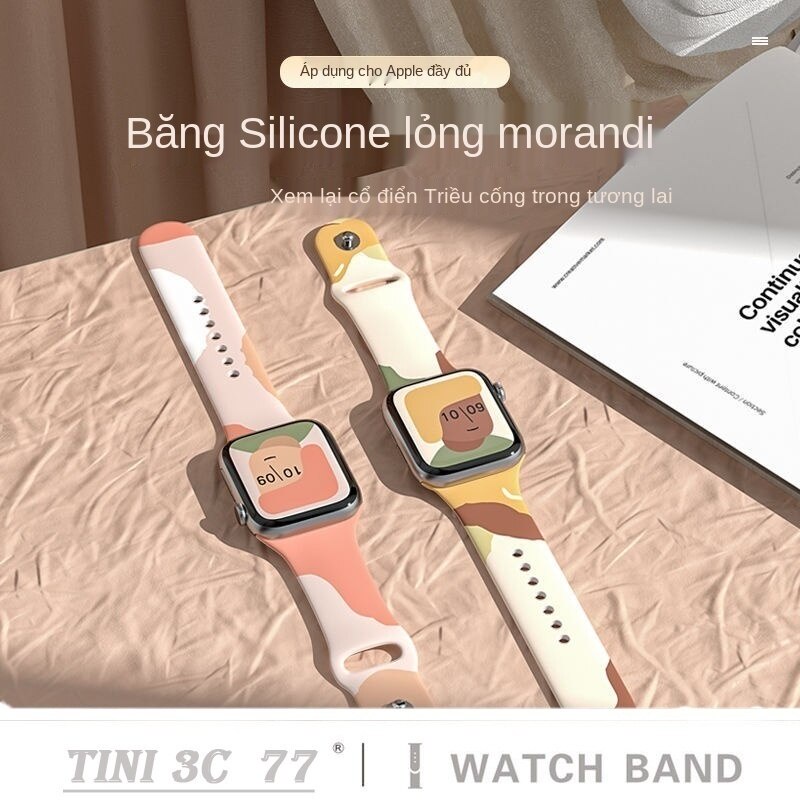 Dây đeo silicon cho đồng hồ thông minh Apple Watch Series IWatch 8/ 7/ 6/ 5/ 4/ 3/ SE S8 Ultra 49mm 44mm/ 40mm/ 42mm/ 38mm/ 41mm/ 45mm