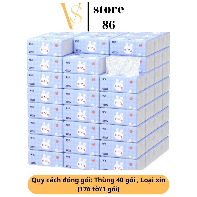 1 Gói Giấy Ăn Con Thỏ Siêu Dai - Khăn Giấy Rút Hình Con Thỏ Làm Từ Bột Gỗ Giấy Dai Trắng Mịn
