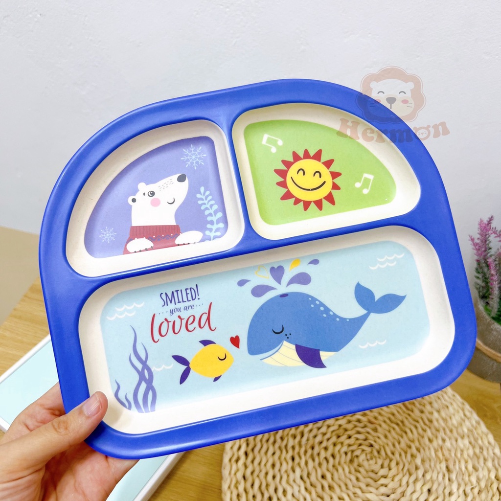 Khay ăn dặm Hermon sợi tre phân phối chính hãng Bonbon mart