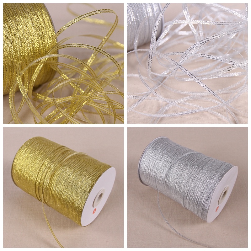 Cuộn Dây Ruy Băng Kim Tuyến Chiều Rộng 3mm Dài 20 Yards Dùng Gói Quà / Trang Trí Tiệc Cưới / Giáng Sinh