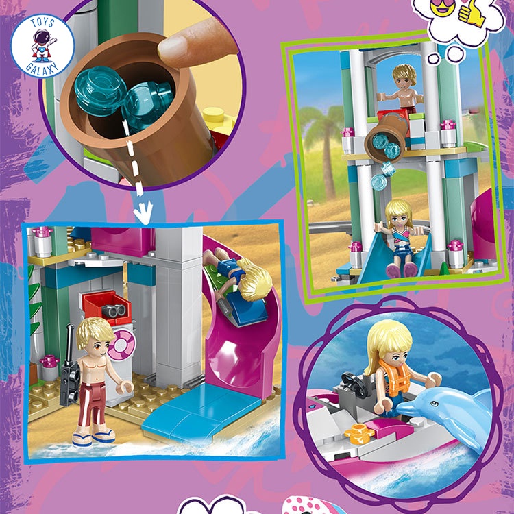 Đồ Chơi Lắp Ráp Friends Mô Hình Công Viên Nước Trái Tim / Đồ Chơi Trí Tuệ / Đồ Chơi Bé Gái SX3018