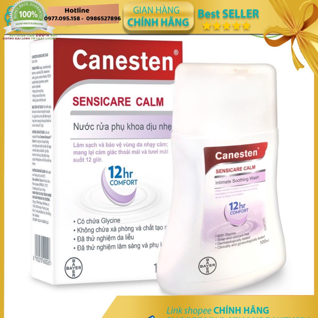 Dung dịch vệ sinh phụ nữ Canesten Sensicare Calm 100ml