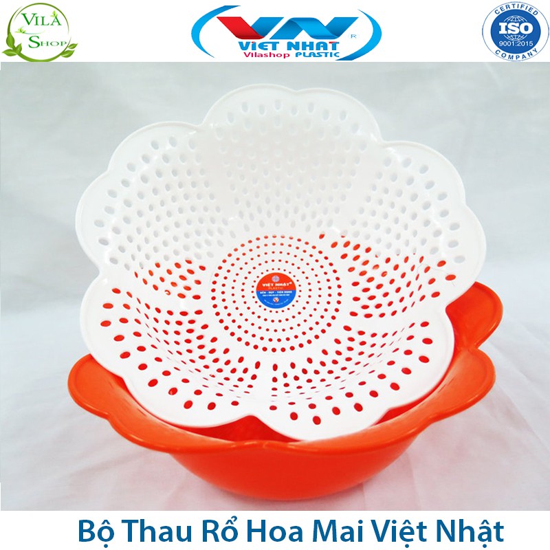 [ 3 Phân Loại ] Thau Rổ Nhựa, Bộ Thau Rổ Đa Năng Hoa Mai Việt Nhật, Nhựa PP Nguyên Sinh - Kháng Khẩu - Khử Mùi