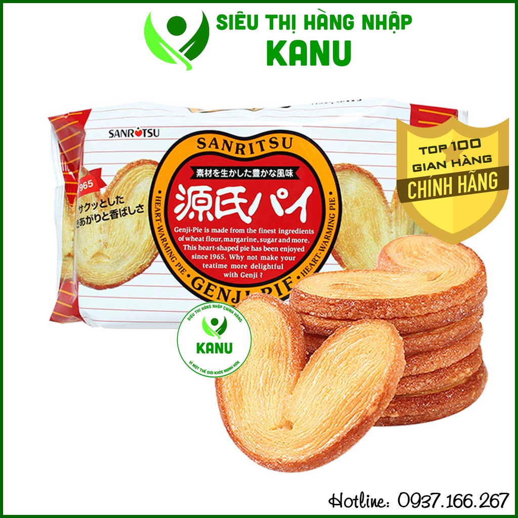 Bánh mì nướng giòn rụm cánh bướm Sanritsu Genji Pie Nhật Bản, đồ ăn vặt Sài Gòn