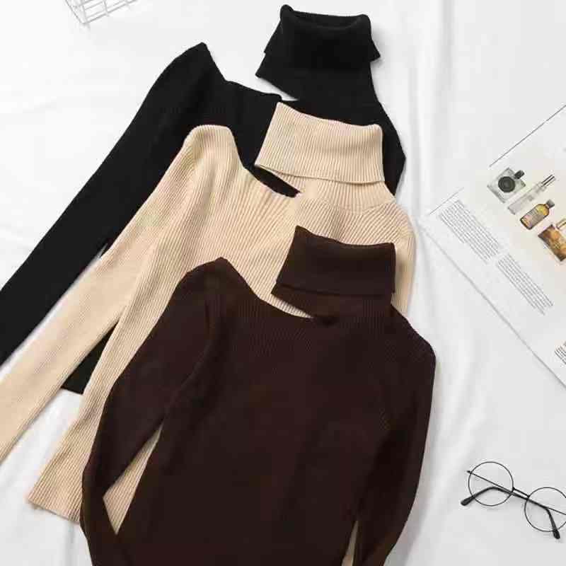 Áo Dệt Kim Cổ Cao Hở Vai Dáng Ôm Thời Trang Thu Đông Quyến Rũ Cho Nữ | BigBuy360 - bigbuy360.vn