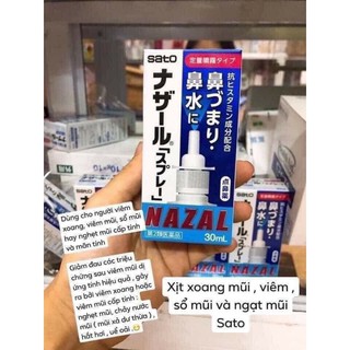 Xịt xoang mũi Nazal Sato Nhật Bản date 2025