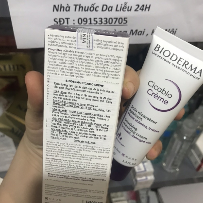 Kem dưỡng phục hồi Bioderma Cicabio cream 40ml