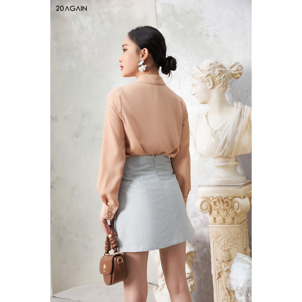 Áo sơ mi nữ công sở 20AGAIN, thiết kế cổ đức 2 túi ASA1571