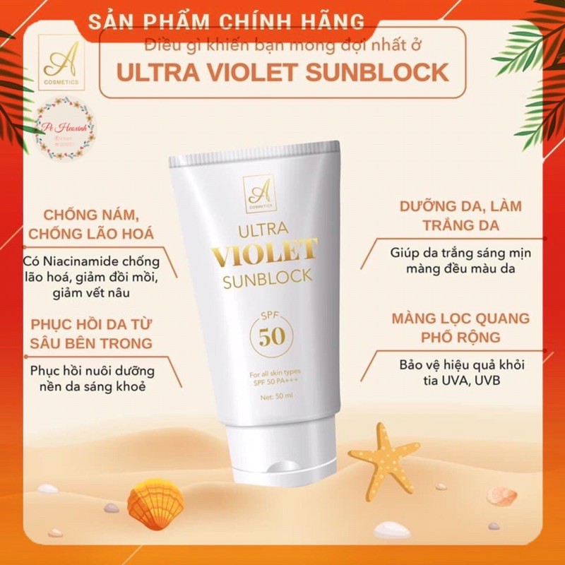 [CHÍNH HÃNG]Kem chống nắng Ultra Violet Sunblock Acosmetics⚡️Siêu hot⚡️ | BigBuy360 - bigbuy360.vn