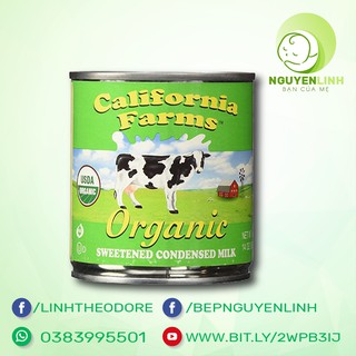 Sữa đặc hữu cơ có đường California Farms hộp 397g