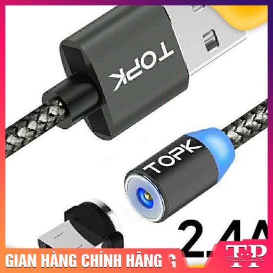 Cáp sạc nhanh nam châm TOPK cổng Micro USB 1m
