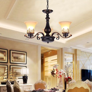 Đèn chùm HUNTER 3 tay cổ điển sang trọng kèm bóng LED