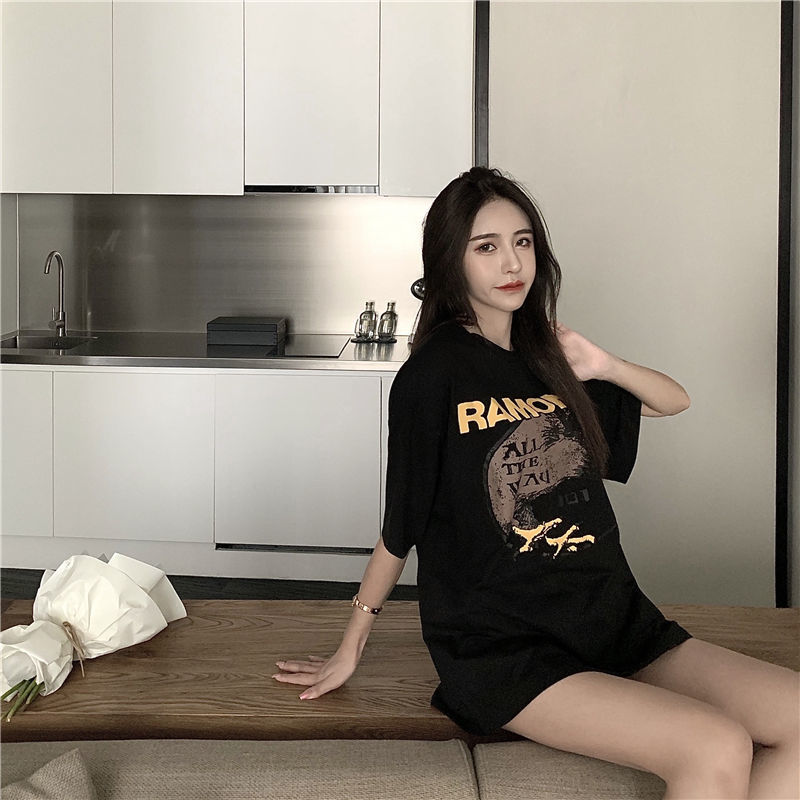 Áo thun BH tay ngắn dáng rộng thời trang phong cách hiphop dành cho nữ