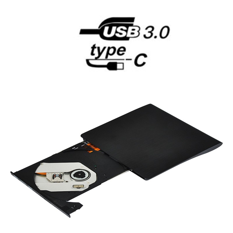 Ổ Đĩa Ngoài Usb 3.0 + Type-C Dvd Cho Laptop Mac Macbook Imac Win 10 / 8 / 7 / Xp Pc