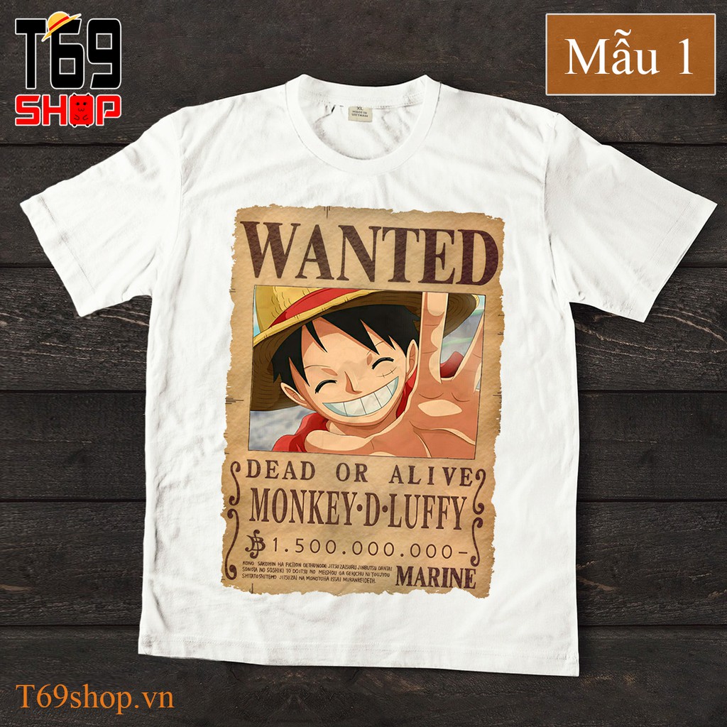 Áo thun Wanted anime One Piece - Đã cập nhật Bounty mới nhất