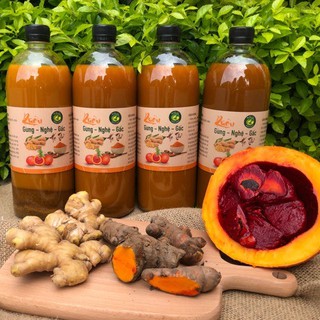 Cốt Gừng Nghệ Gấc Hạ Thổ Đánh Tan Mỡ Bụng 1 Lít