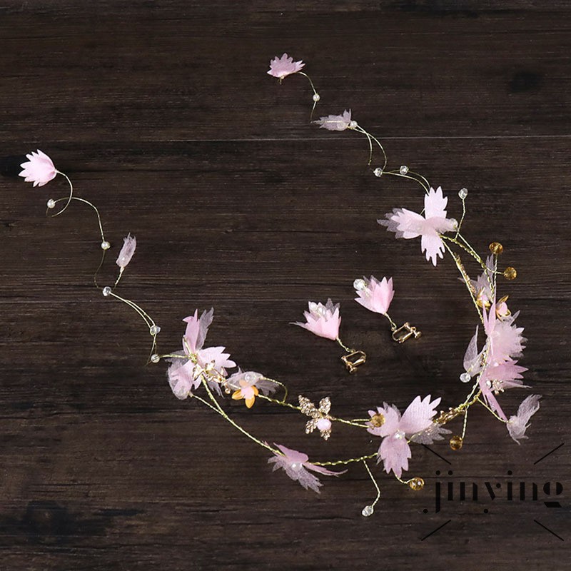 GETNOIVAS Bộ phụ kiện Tiaras dây hoa cài tóc kèm cặp hoa tai xinh xắn dành cho nữ