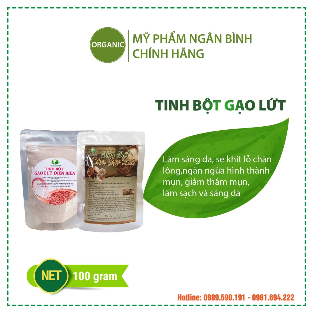 Tinh bột cám gạo lứt rửa mặt hiệu quả.