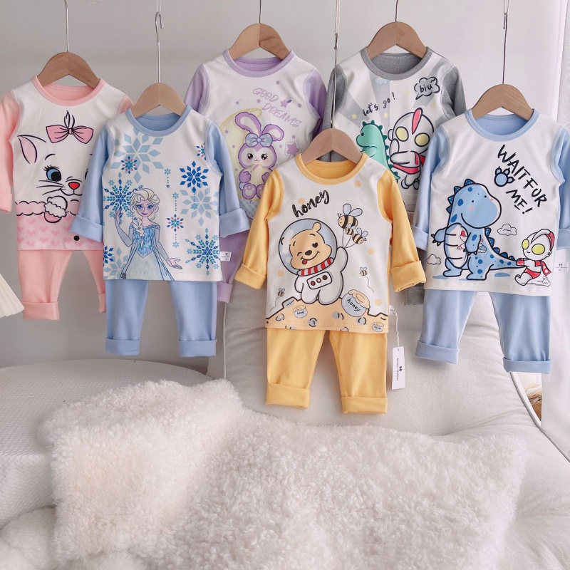 Bộ Đồ Ngủ Lưng Cao Bằng Vải Nhung Giữ Ấm Bụng Cho Bé Trai Và Bé Gái