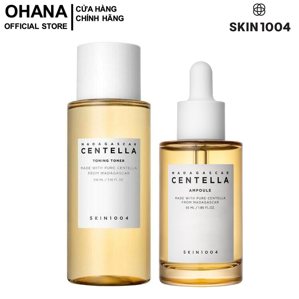 Combo 2 Sản Phẩm Giảm Mụn, Mờ Thâm Và Làm Dịu Skin1004 Madagascar Centella (Toner 210ml Và Tinh Chất Ampoule 55ml)