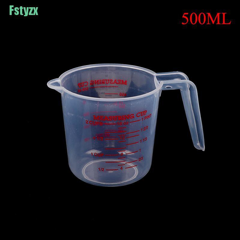 fstyzx Plastic clear measuring cup mesure dish 250/500/1000ml liquid scale plastic