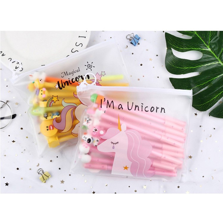 Set 20 Bút Bi Nước Hình Thú Ngộ Nghĩnh Cute - Bút Viết Kèm Túi Zip (màu ngẫu nhiên) D5