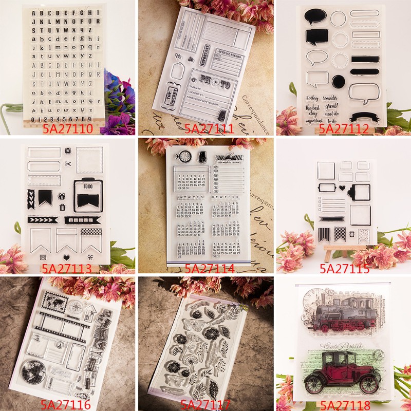 Con Dấu Silicon Trong Suốt Họa Tiết Chữ Và Số Trang Trí Scrapbook