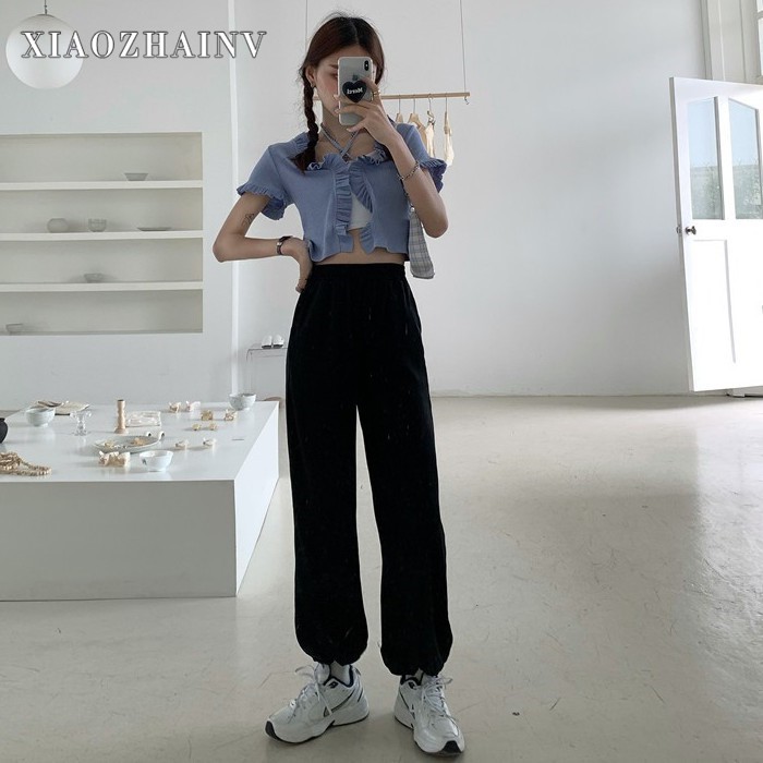 Xiaozhainv Quần Thể Thao Lưng Thun Co Giãn Thoải Mái Dành Cho Nữ