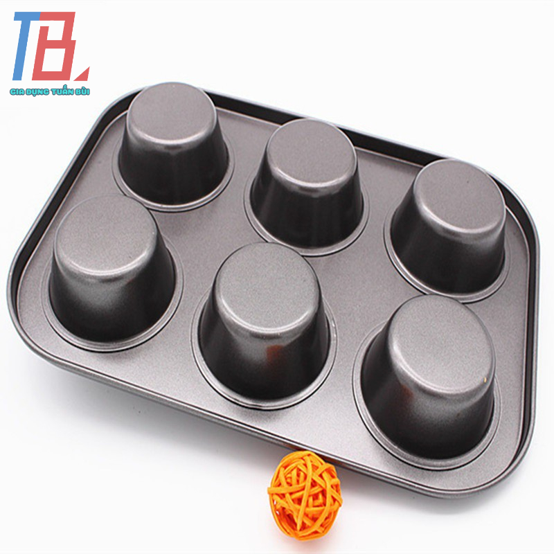 Khuôn Nướng Bánh Chống Dính 6 ô