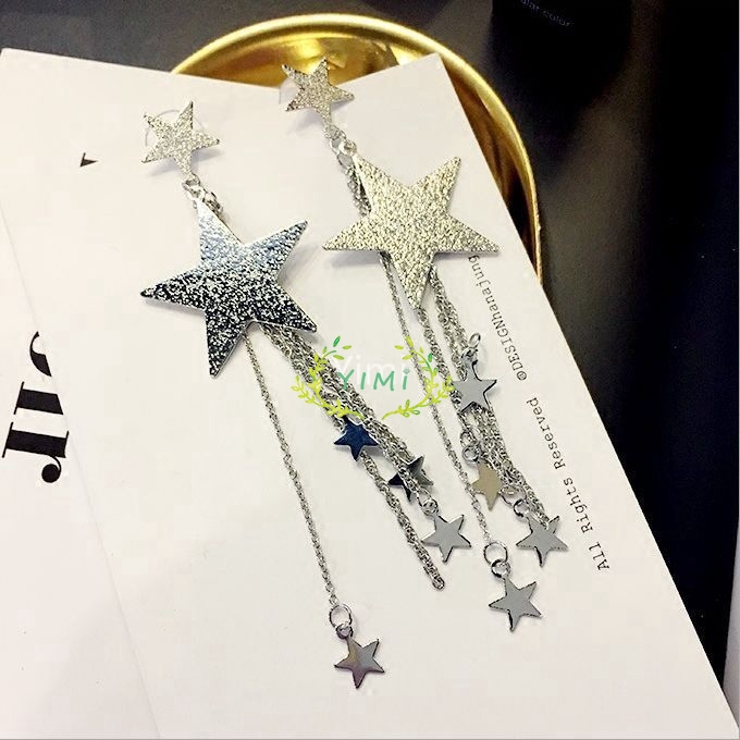 Đôi Khuyên Tai Dài Phối Hình Ngôi Sao Thời Trang Cho Nữ