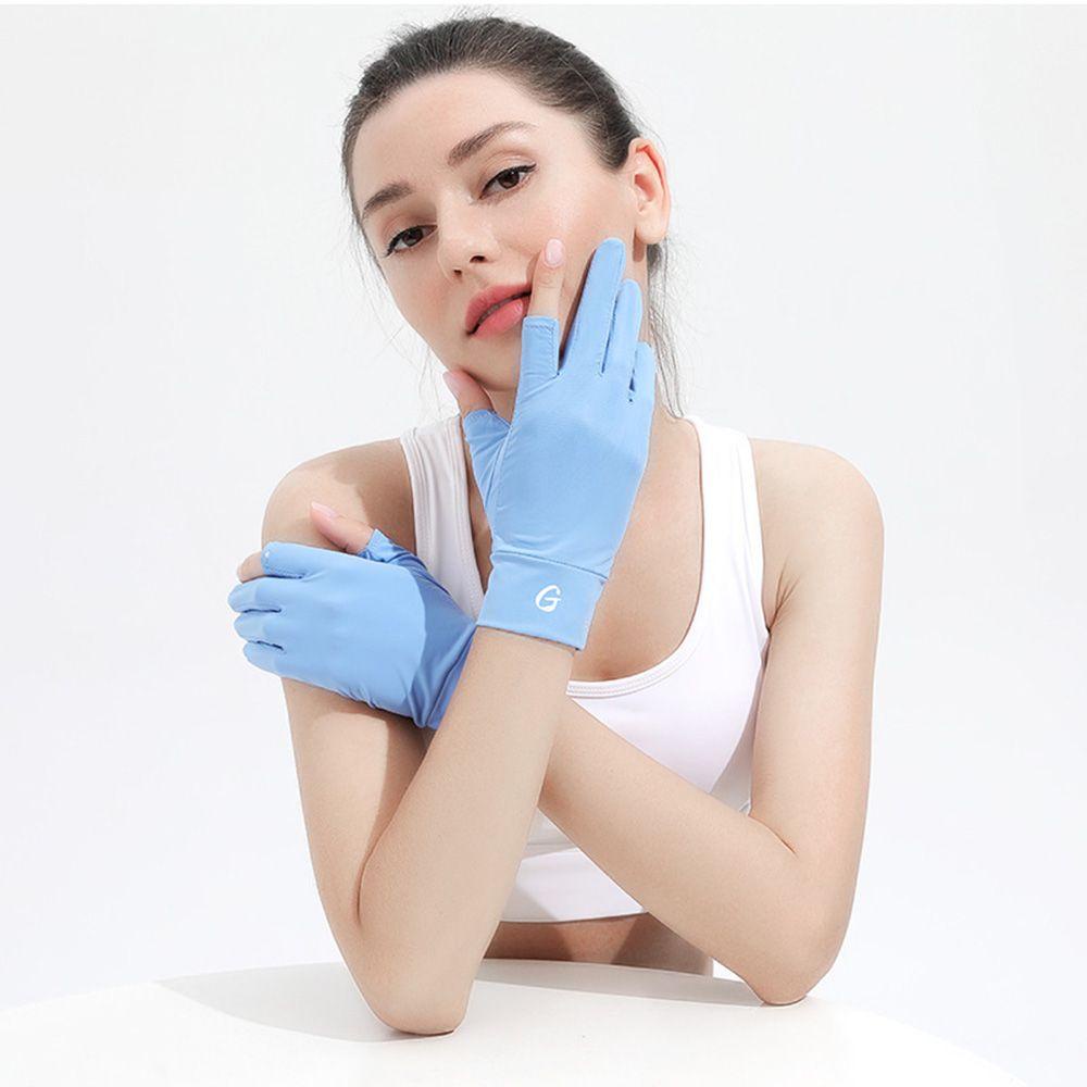 Găng Tay Hở Ngón Chống Nắng Bằng Lụa Mát Sự Bảo Vệ