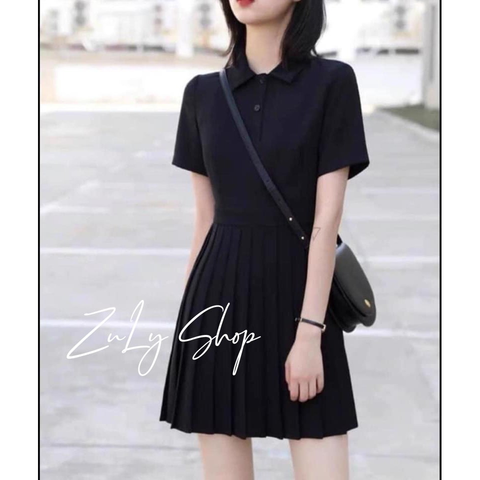 Váy polo đen dáng xòe chất đẹp loại 1 Zulyshop