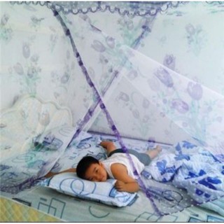 Mùng vol họa tiết bông có cửa 1m6x 2m