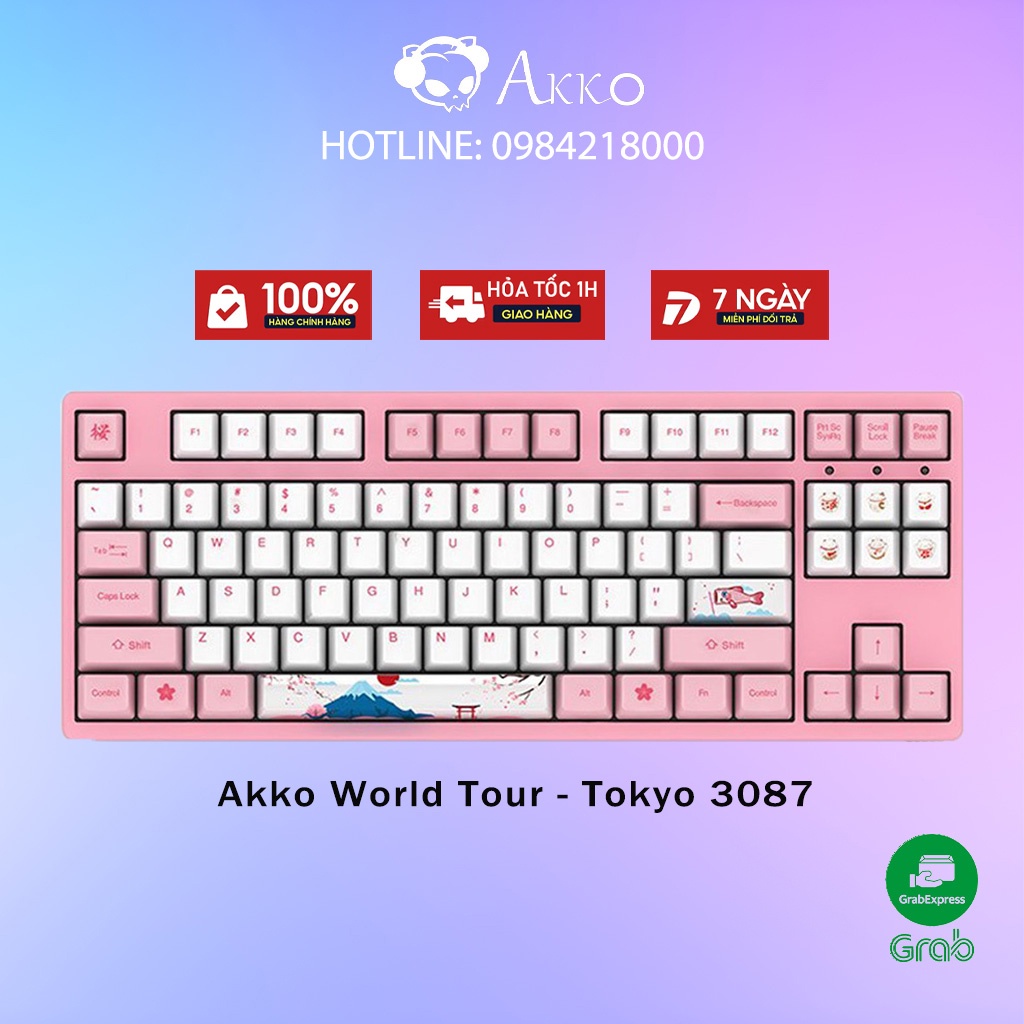 Bàn phím AKKO 3087 World Tour Tokyo  Bảo Hành Chính Hãng 12 Tháng