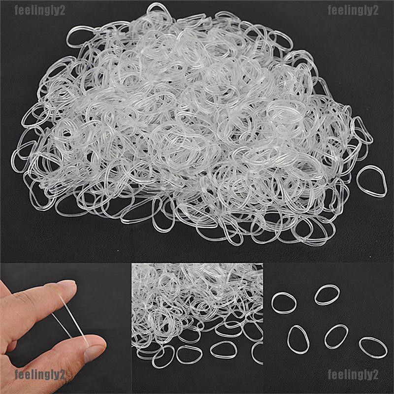 Set 200 / 500 Dây Buộc Tóc Trong Suốt Thiết Kế Đơn Giản Tiện Lợi