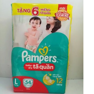 Tã quần Pampers M60+6/ L54+6m
