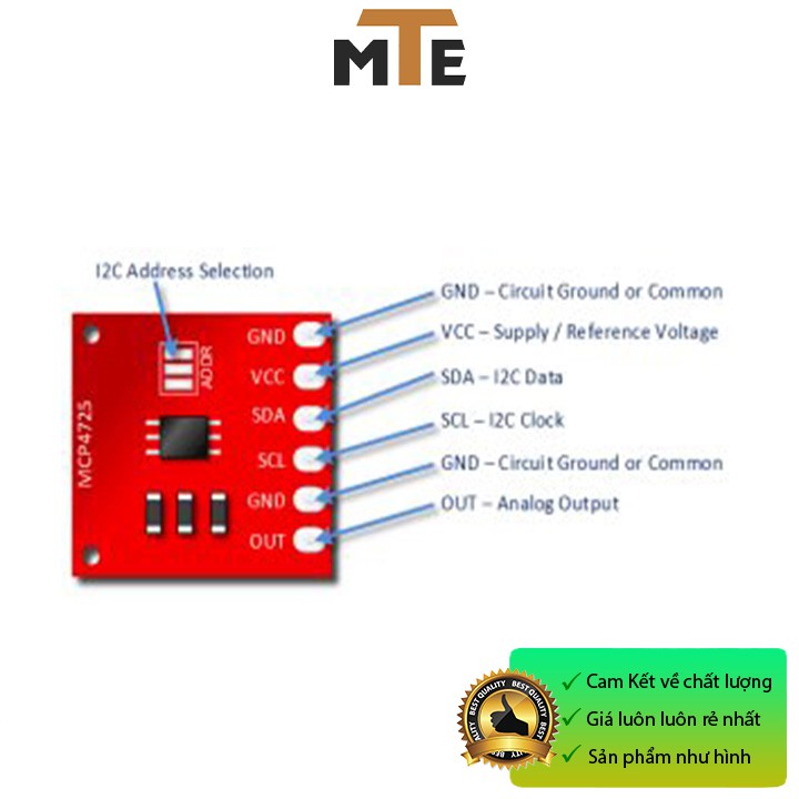 Mạch chuyển đổi tín hiệu DAC MCP4725 Giao tiếp I2C