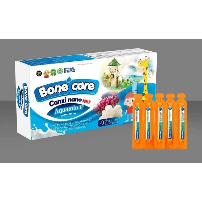 Bone Care Canxi Nano MK7 Aquamin F Sữa Non Yến Sào  20ống x10ml