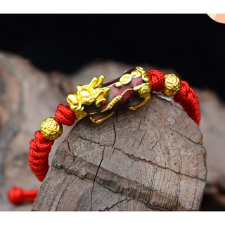 [ Giá rẻ nhất ][có sẵn] [Tặng nhẫn mua >3sp] Vòng Tay Chỉ Đỏ Thái Mix Tỳ Hưu Đổi Màu Theo Nhiệt Độ, May Mắn , Tài Lộc