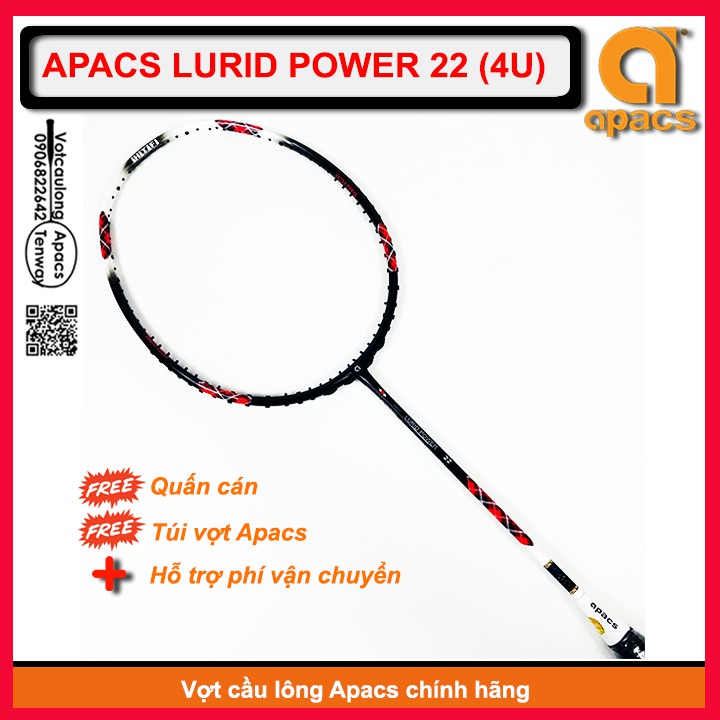 [Vợt cầu lông Apacs Lurid Power 22 - 4U] Nặng đầu chuyên công đập tốt trợ lực