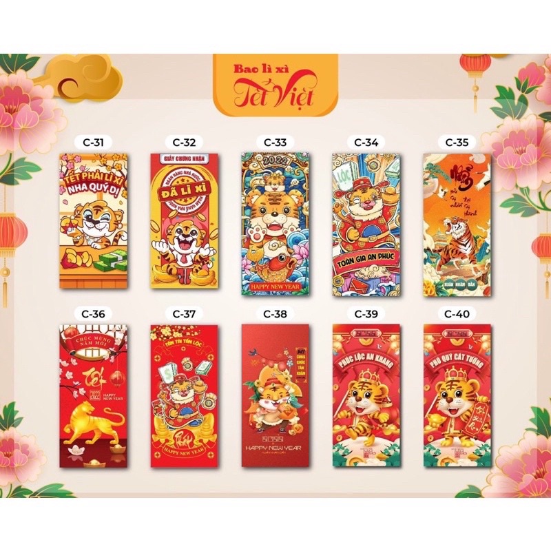 10 bao lì xì Tết trend thương hiệu bao lì xì