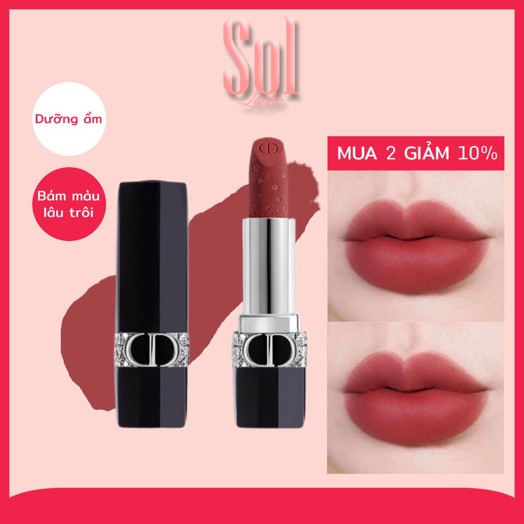 Son lì Dior Rouge Star Edition Velvet Màu 558 Hồng đỏ đất Grace phiên bản giới hạn, sang trọng và qu
