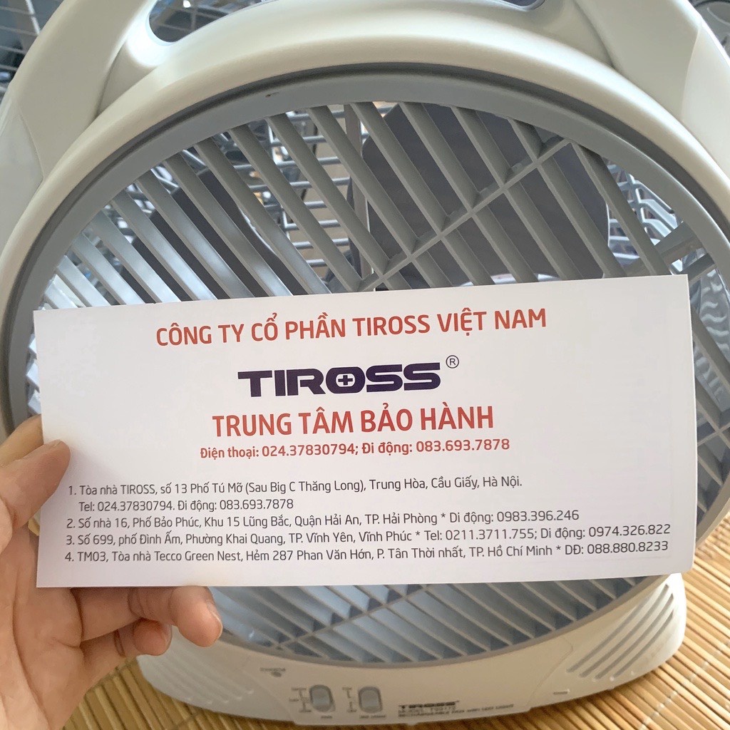 Quạt Sạc Tích Điện Tiross – Có Đèn LED – Pin Lithium Siêu Bền - Chính Hãng – BH 12 Tháng