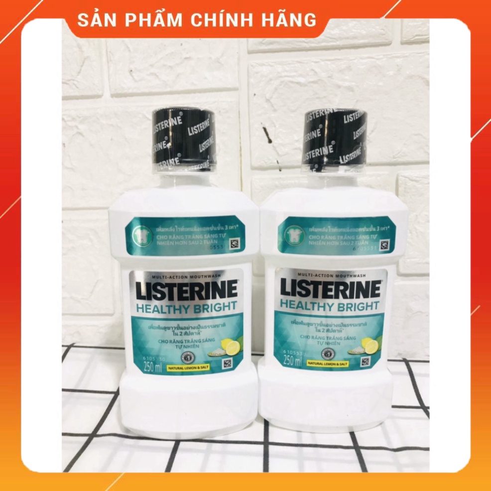 Nước súc miệng Listerine Healthy Bright  trắng sáng 250ml