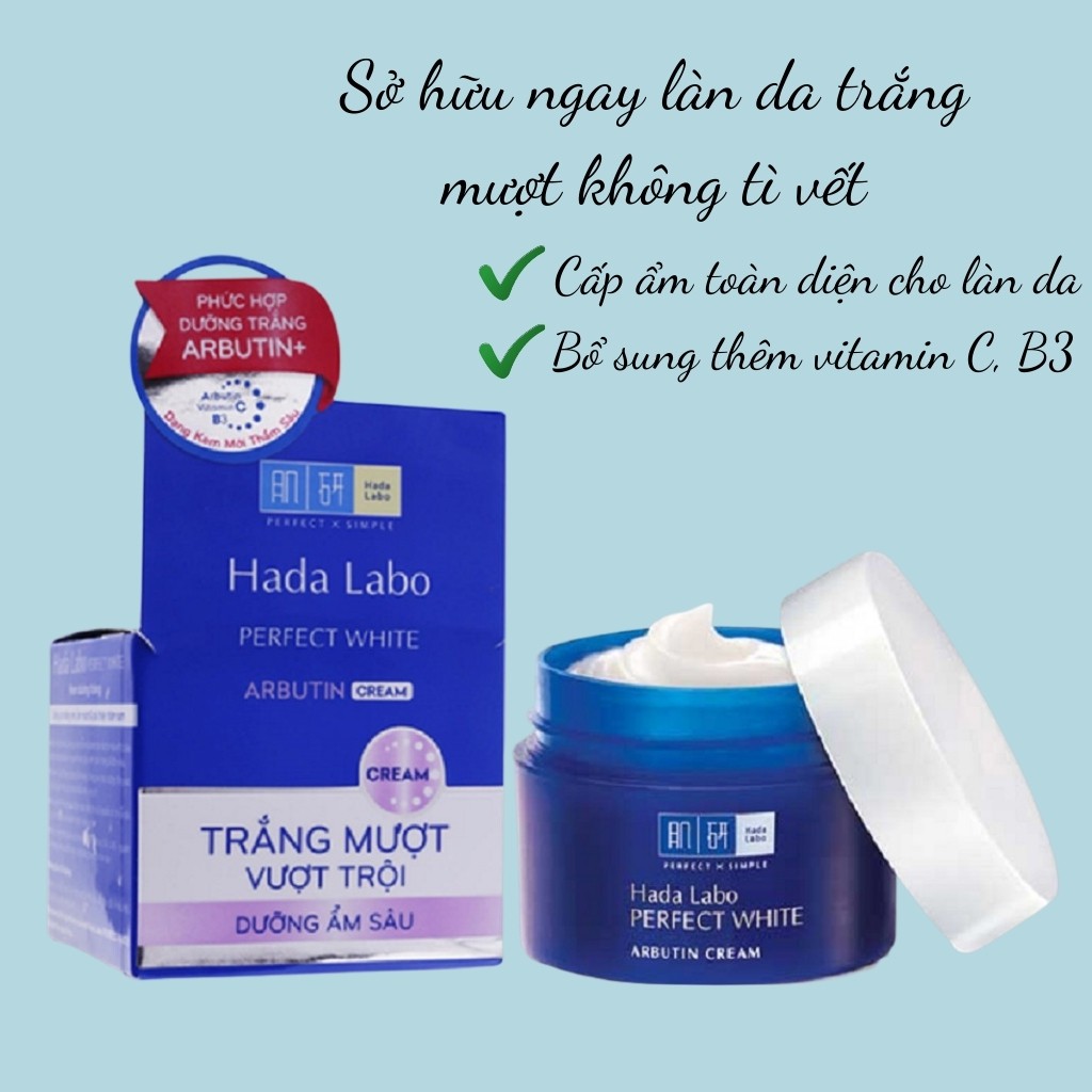 Kem dưỡng ẩm KD1289475 HADA LABO Dưỡng Trắng Da Tối Ưu Perfect White Cream ( 50g )