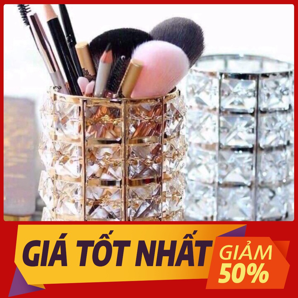 [Sale toàn shop] Lọ đựng cọ trang điểm pha lê