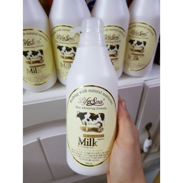 Sữa tắm trắng da LifeSPA Milk bò, dê, ong nhật 500ml