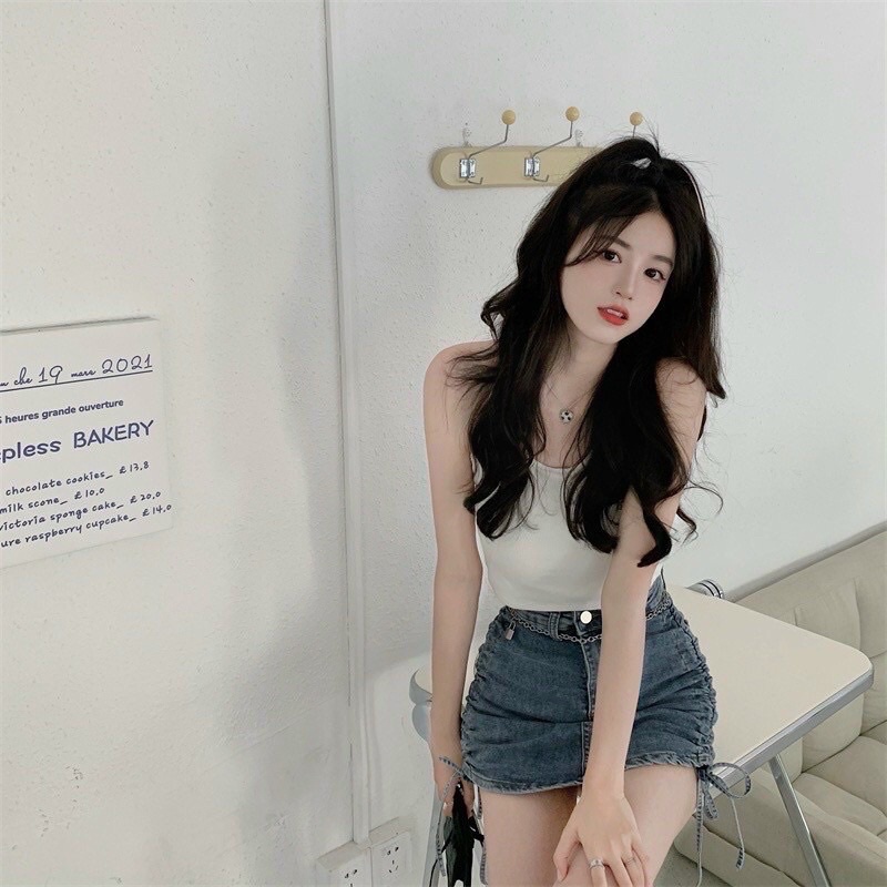 Chân váy jean dây rút hai bên hông  và váy jean túi hộp⚡️⚡️⚡️⚡️K9777