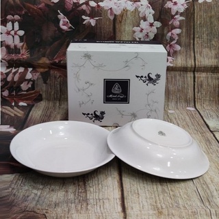 Dĩa sứ trắng Minh Long tròn sâu lòng 23,25,27cm - dĩa sứ trắng minh long tròn sâu lòng